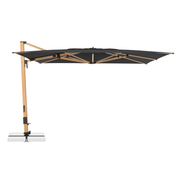 Doppler Premium Pendelschirm ALU WOOD XL ULTRA 400x300cm LED Anthrazit