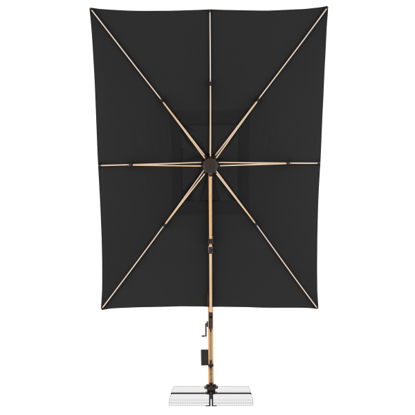 Doppler Premium Pendelschirm ALU WOOD XL ULTRA 400x300cm LED Anthrazit