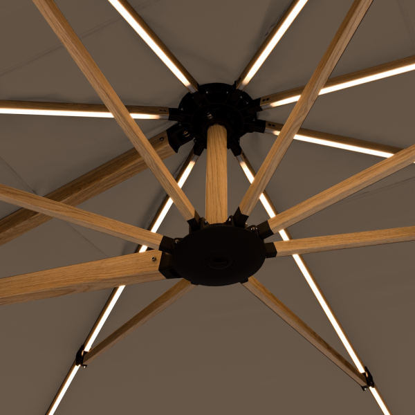 Doppler Premium LED Pendelschirm ALU WOOD XL ULTRA 400x300cm Natur