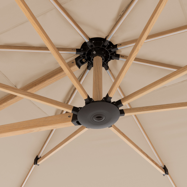 Doppler Premium LED Pendelschirm ALU WOOD XL ULTRA 400x300cm Natur