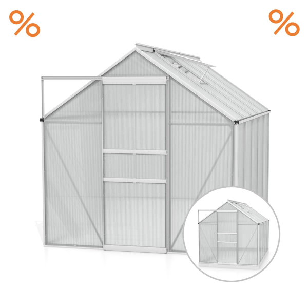 Vitavia Gewächshaus Comet 6200 4mm HKP BxTxH 195x321x197cm 6,2m² Alu eloxiert