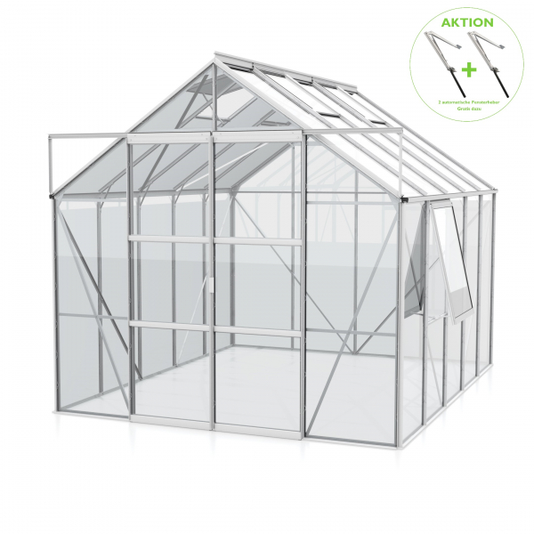 AKTION Vitavia Gewächshaus Jupiter 8300 257x321 ESG Glas Alu eloxiert + 2 Dachlüfter gratis