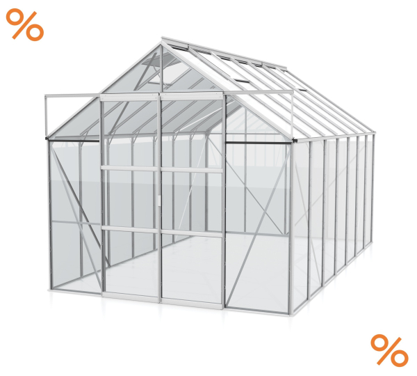Vitavia Gewächshaus Uranus 11500 BxTxH 257x445x248cm ESG Glas 11,5m² Alu eloxiert