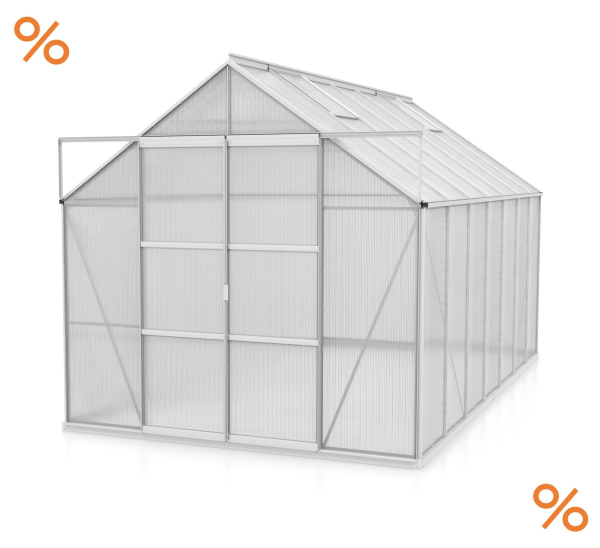 Vitavia Gewächshaus Uranus 11500 BxTxH 257x445x248cm 4mm HKP 11,5m² Alu eloxiert