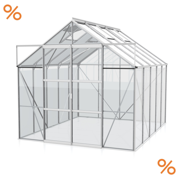 Vitavia Hohes Gewächshaus Uranus 8300 BxTxH 257x321x248cm ESG Glas 8,3m² Alu eloxiert