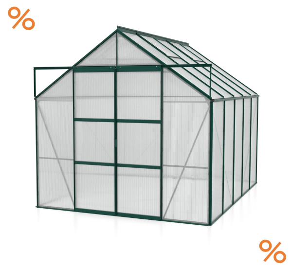 Vitavia Hohes Gewächshaus Uranus 8300 BxTxH 257x321x248cm 4mm HKP Alu smaragd