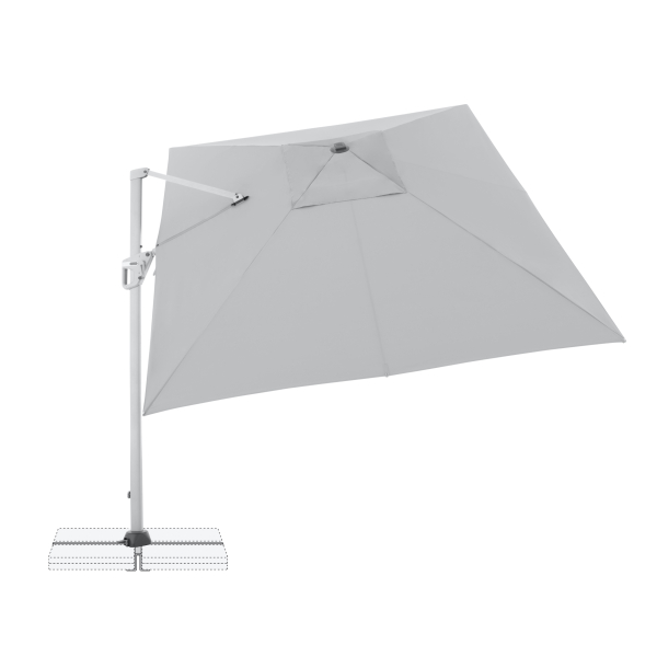 Doppler Großer Pendelschirm Active NEO Side 260x350cm Grau + Plattenständer