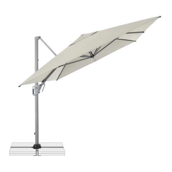 Doppler Großer Pendelschirm Active NEO Side 260x350cm Natur + Plattenständer