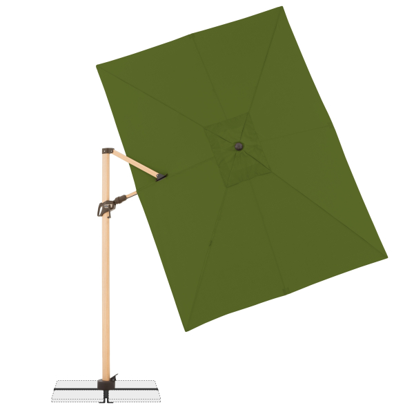 Doppler Pendelschirm ALU WOOD AX Ultra 220x300cm Kiwi Grün + Ständer