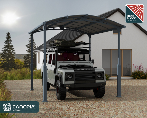 Palram-Canopia Alu Carport Arcadia ALPIN 4300 grau Polycarbonat BxT 359x435cm