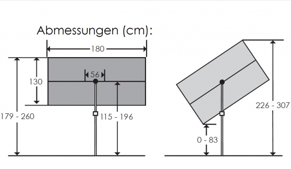 Schneider Balkonschirm Sichtschutz Avellino 180x130cm anthrazit + Hülle