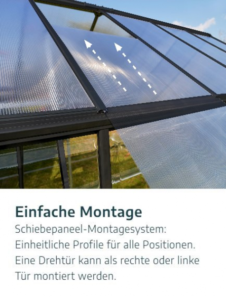 Palram-Canopia Gewächshaus Balance 8x16 (244x487cm) Polycarbonat Aluminium grau