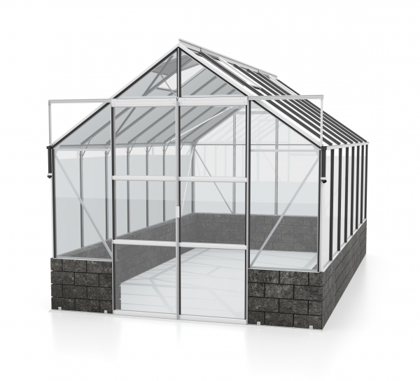 Vitavia Gewächshaus Cassandra 11500 BxT 257x448cm ESG Alu eloxiert Sockel Basalt