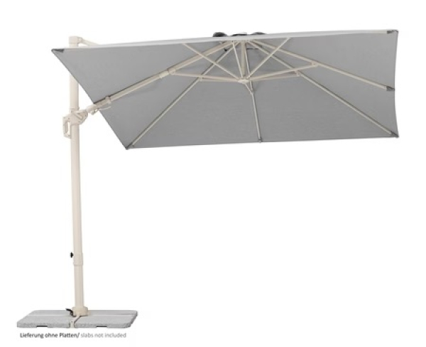 Schneider SET Ampelschirm Rhodos Twist Comfy 300x300cm Greige + Ständer + Hülle