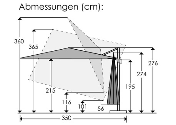Schneider SET Ampelschirm Rhodos Twist Comfy 300x300cm Natur + Ständer + Hülle
