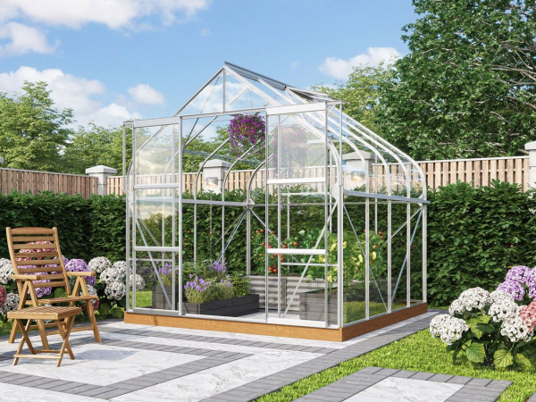 Vitavia edles Gewächshaus Diana 6700 ESG Glas BxT 264x258cm 6,7m² Alu eloxiert