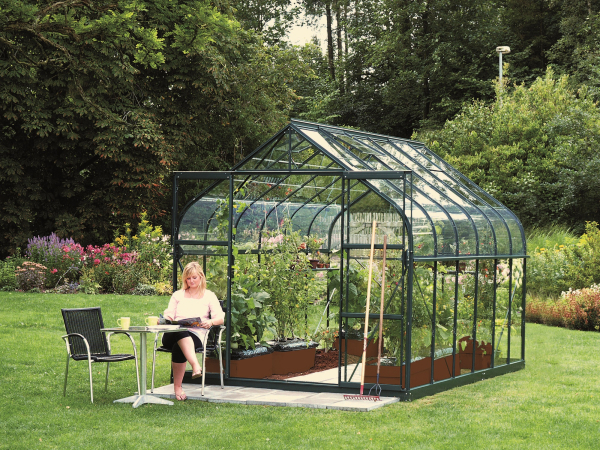 Vitavia Gewächshaus Diana 9900 ESG Glas BxTxH 264x383x255cm 9,9m² Alu smaragd