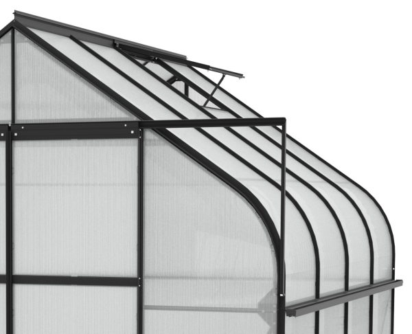 SET Vitavia Gewächshaus Diana 6700 4mm HKP 264x258cm schwarz + Fundamentsrahmen