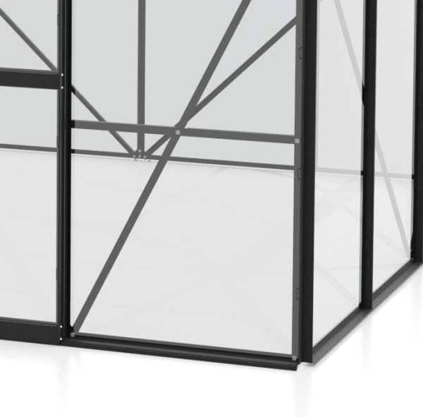 Vitavia Gewächshaus Diana 5000 3mm ESG Glas BxTxH 264x195x255cm 5m² Alu schwarz
