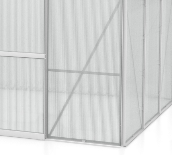 SET Vitavia Gewächshaus Diana 5000 4mm HKP 264x195cm eloxiert + Fundamentsrahmen