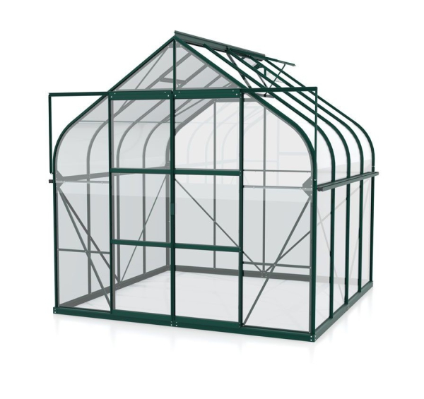 SET Vitavia Gewächshaus Diana 6700 ESG BxT 264x258cm smaragd + Fundamentsrahmen