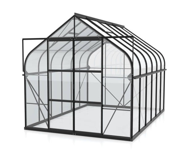 SET Vitavia Gewächshaus Diana 11500 ESG BxT 264x445cm schwarz + Fundamentsrahmen