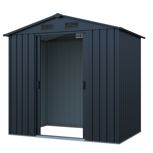 Preisgünstiges Metall Gerätehaus Basic 2,5㎡ L131xB194xH184cm Satteldach von Elmar Jung