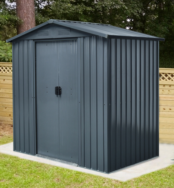 Preisgünstiges Metall Gerätehaus Basic 2,5㎡ L131xB194xH184cm Satteldach von Elmar Jung