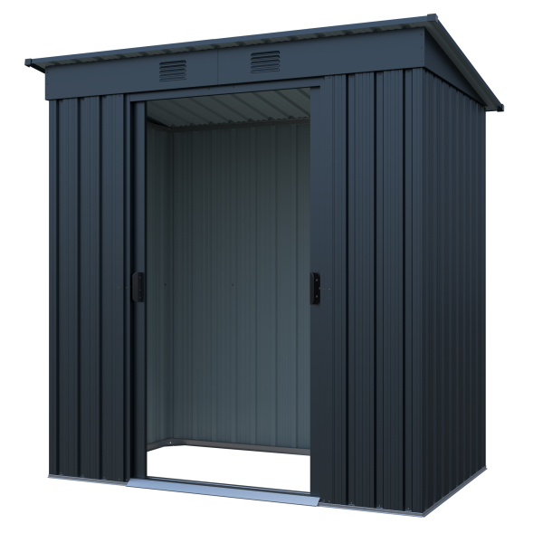 Preisgünstiges kleines Metall Gerätehaus Pultdach 1,7㎡ L110xB174xH174cm von Elmar Jung