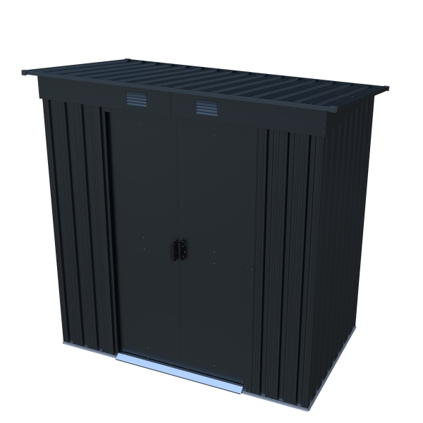 Preisgünstiges kleines Metall Gerätehaus Pultdach 1,7㎡ L110xB174xH174cm von Elmar Jung