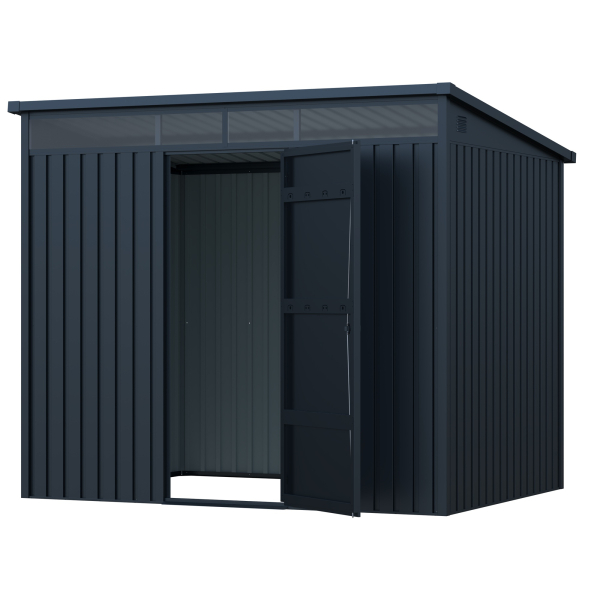 Premium Gerätehaus Skylight Plus 4,5㎡ L186xB237xH201cm Pultdach abschließbar von Elmar Jung