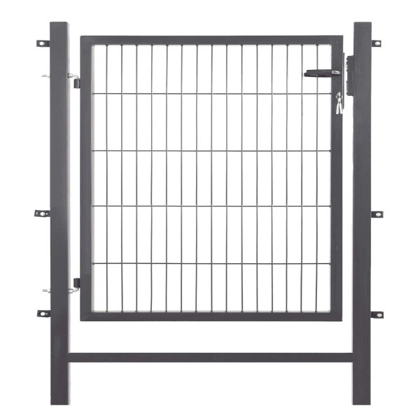 Elmar Jung Einzeltor Simple HxB 100x100cm eckige Pfosten 60/60 anthrazit - vormontiert