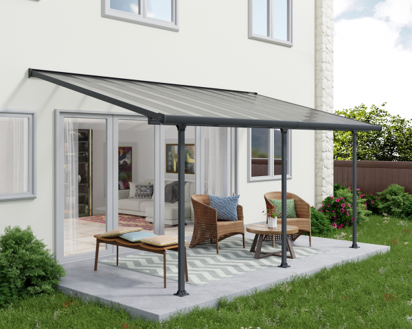 Palram-Canopia Terrassenüberdachung Feria 3x5 anthrazit TxB 295x546cm 8mm HKP