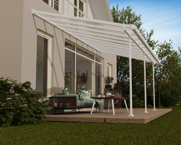 Palram-Canopia Terrassenüberdachung Feria 3x6 weiß TxB 295x610cm 8mm HKP