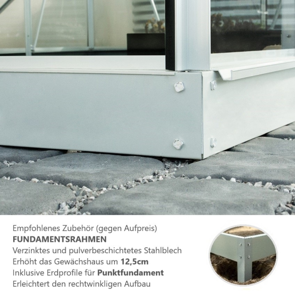 Vitavia Gewächshaus Diana 5000 3mm ESG Glas BxTxH 264x195x255cm 5m² Alu eloxiert