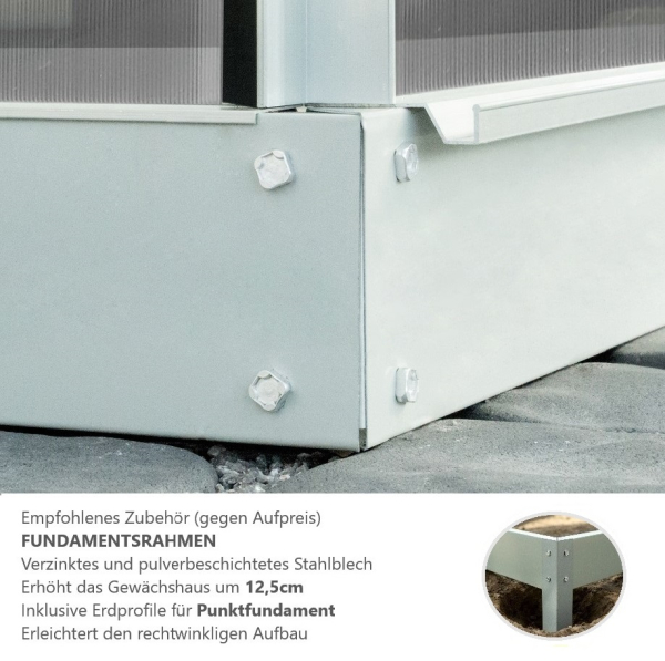 Vitavia Gewächshaus Venus 6200 BxTxH 195x321x197cm 6,2m² 4mm HKP Alu eloxiert