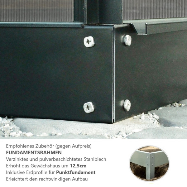 Vitavia Gewächshaus Venus 6200 BxTxH 195x321x197cm 6,2m² 4mm HKP Alu schwarz