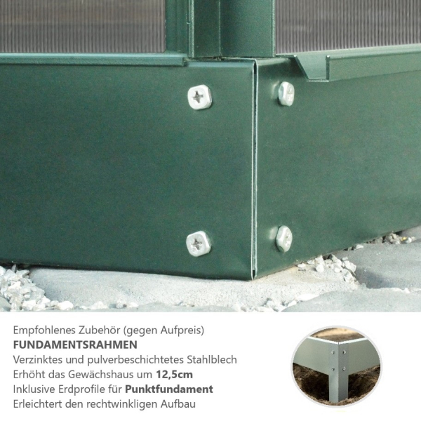 Vitavia Gewächshaus Venus 5000 BxTxH 195x257x197cm 5m² 4mm HKP Alu smaragd