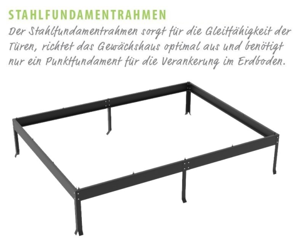 AKTION Gewächshaus Diana 5000 4mm HKP BxTxH 264x195x255cm 5m² Alu schwarz
