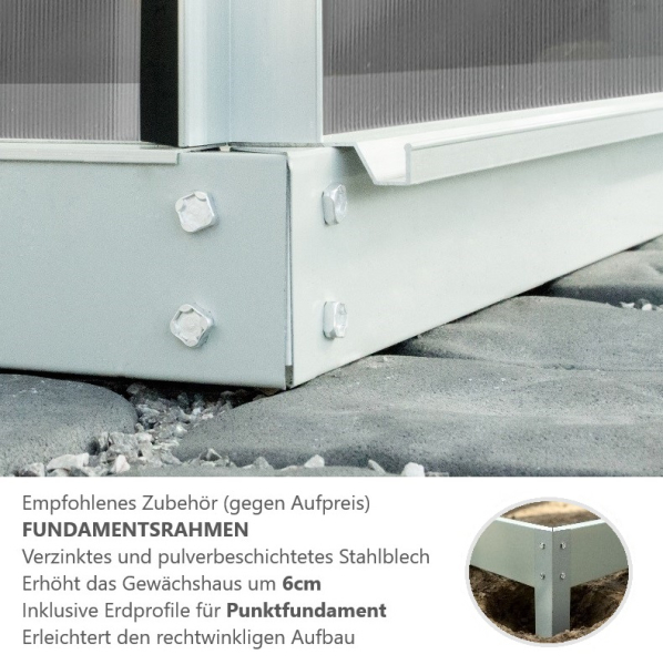 Vitavia Gewächshaus Diana 8300 4mm HKP BxTxH 264x321x255cm 8,3m² Alu eloxiert