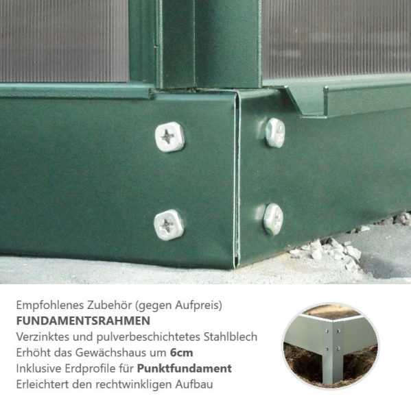 Vitavia Gewächshaus Diana 6700 4mm HKP BxTxH 264x258x255cm 6,7m² Alu smaragd