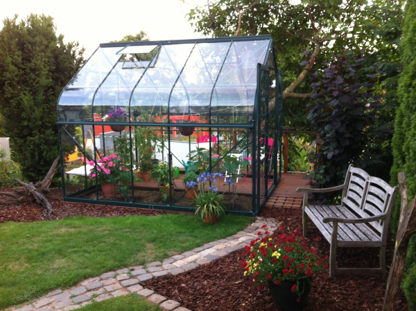 SET Vitavia Gewächshaus Diana 8300 ESG BxT 264x321cm smaragd + Fundamentsrahmen