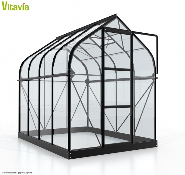 Vitavia Gewächshaus Orion 5000 ESG Glas BxTxH 202x257x231cm 5m² Alu schwarz