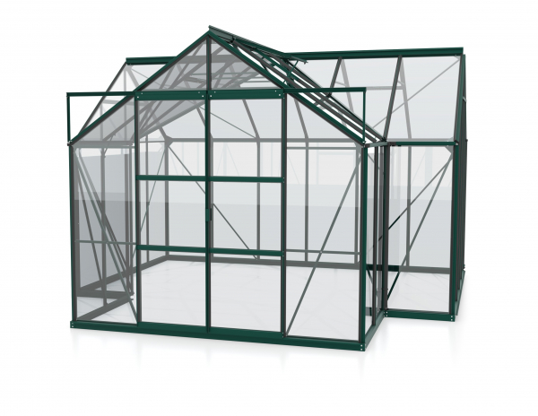 Vitavia Gewächshaus Sirius 383x383cm 13m² ESG Glas inkl. Fundament Alu smaragd