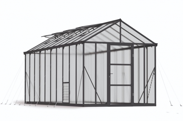 Palram-Canopia Alu Gewächshaus Glory 8x20 BxTxH 244x603x250cm 10mm HKP