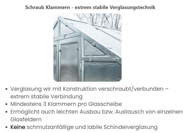 Vario Stahl Gewächshaus Hobby S 7 Nörpelglas 4mm BxL 197x650cm 12,8m² verzinkt