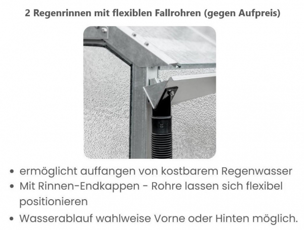 Vario Stahl Gewächshaus Hobby S 7 Nörpelglas 4mm BxL 197x650cm 12,8m² verzinkt