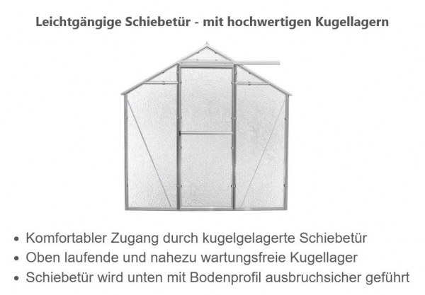 Vario Stahl Gewächshaus Hobby S 7 Nörpelglas 4mm BxL 197x650cm 12,8m² verzinkt