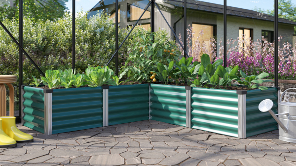 Vitavia Hochbeet Linus IN&OUT 401 M BxLxH 185x185x40cm Eckig seegras/alu