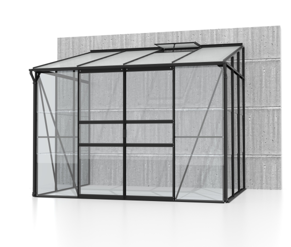 Vitavia Anlehngewächshaus Ida 5200 BxT 262x201cm 5,2m² ESG/HKP Alu schwarz